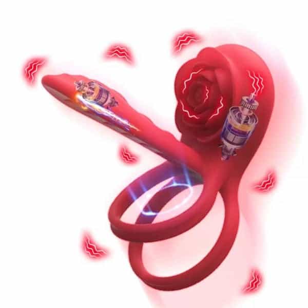 Rose Vibrating Ejaculation Ring — Dual Motor for Longer Pleasure