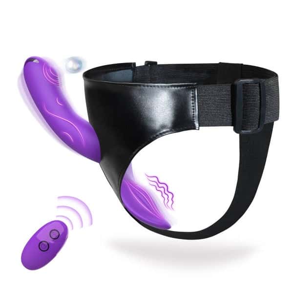 Vibromasseur Strapon Réaliste pour Couples Féminins avec Télécommande - Double Plaisir