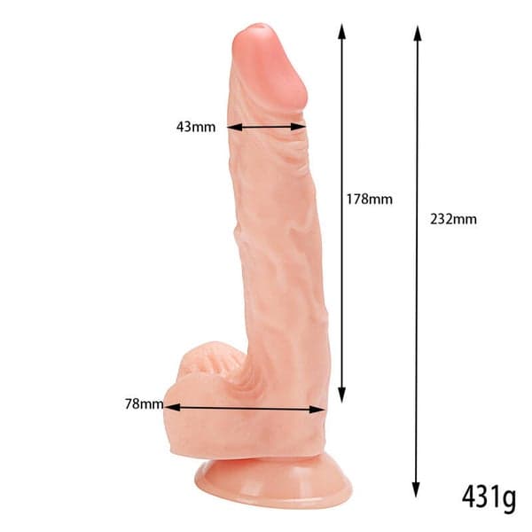 Realistic 23cm Dildo — Lifelike Design, Optimal Size - 7