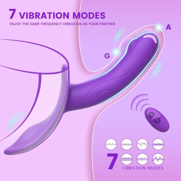 Realistic Strapless Strap-On Vibrator for Couples — Remote Controlled - 3