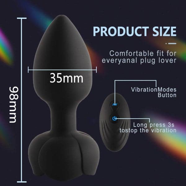 Light-Up Anal Plug with Remote Control — Soft Silicone - 2