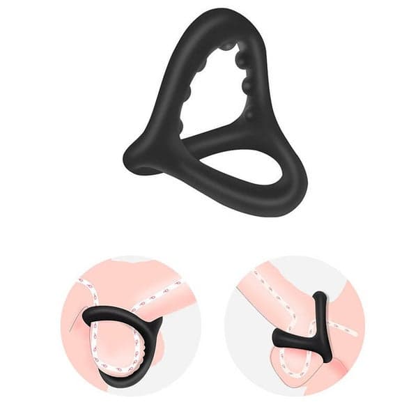 Triangle Cock Ring — Ultra-Soft & Safe Double Pleasure - 4