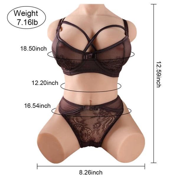 Realistic 3.5kg Sex Doll Dual Channel Masturbator - 7
