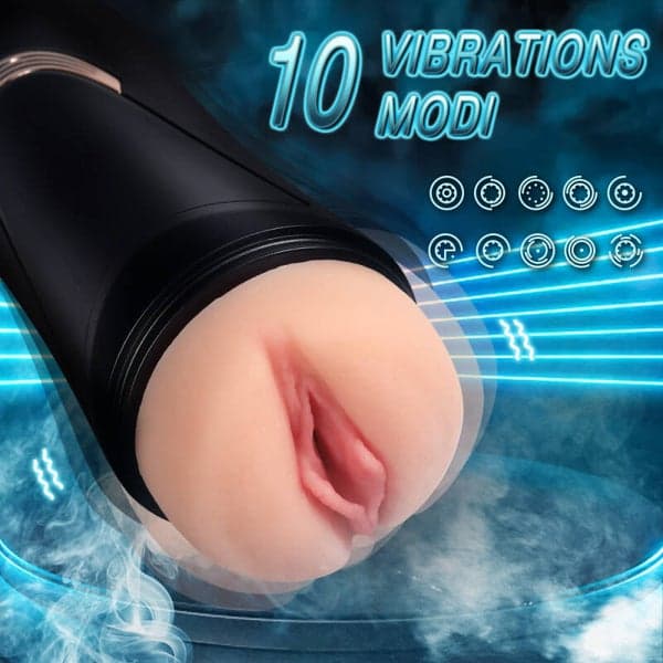 Soft Vagina Cup Vibrating Masturbator — 10 Modes - 5