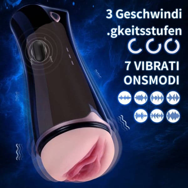 Realistic Vibrating Vagina Cup Masturbator - 4